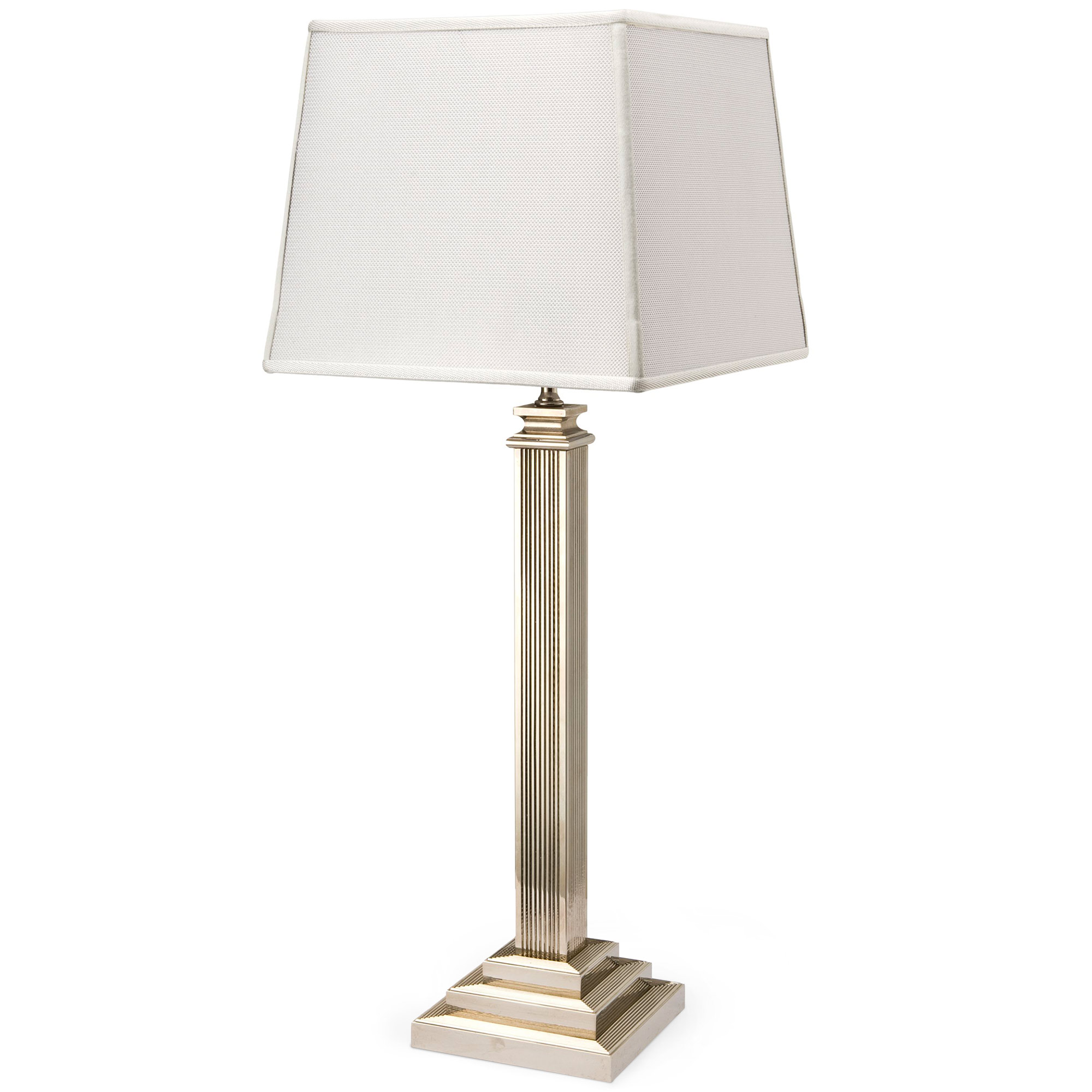 Classic Table Lamp with Fluted Pillar and Fabric Shade