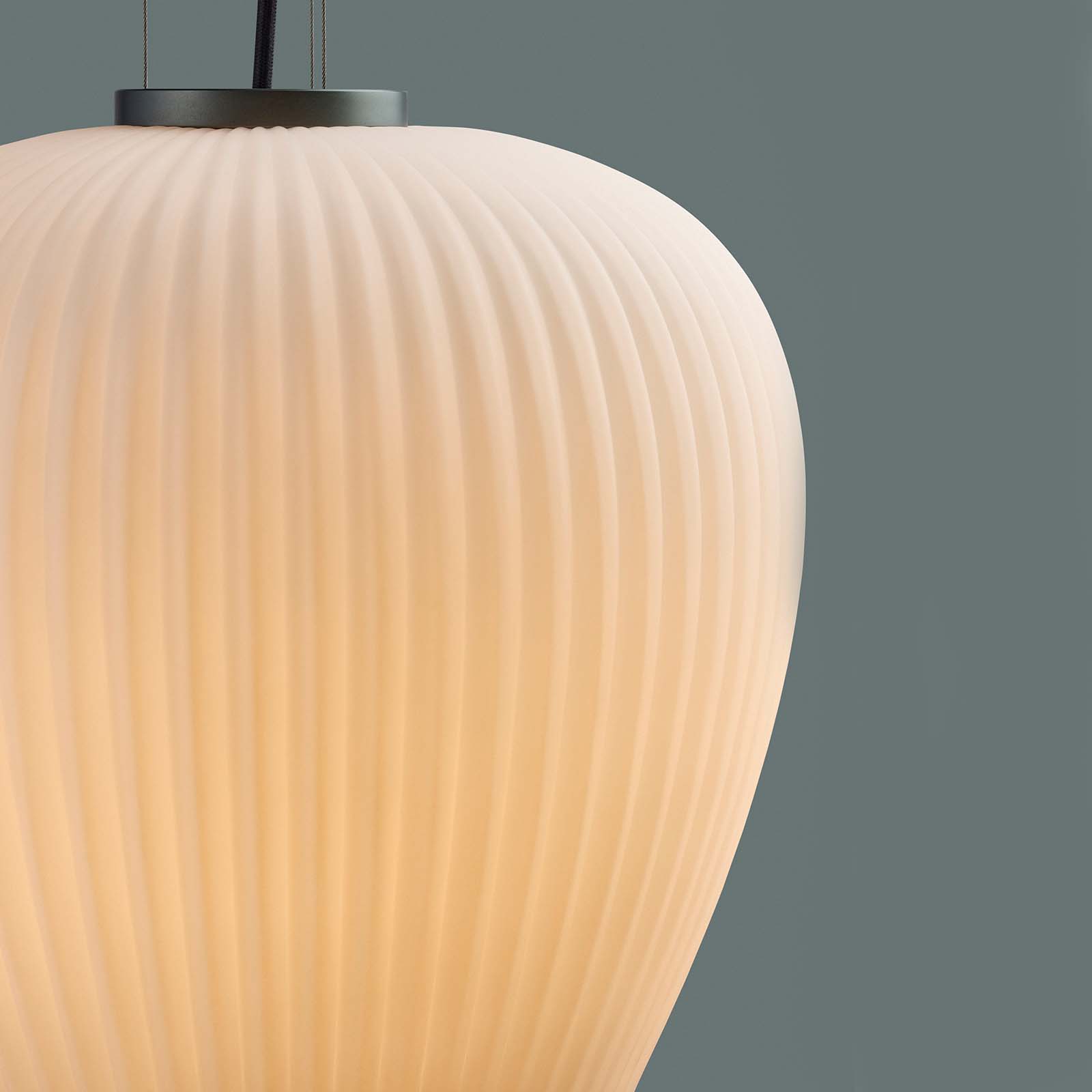 Exclusive Glass Pendant Light LIV with Pleated Opal Shade, Fig. 8