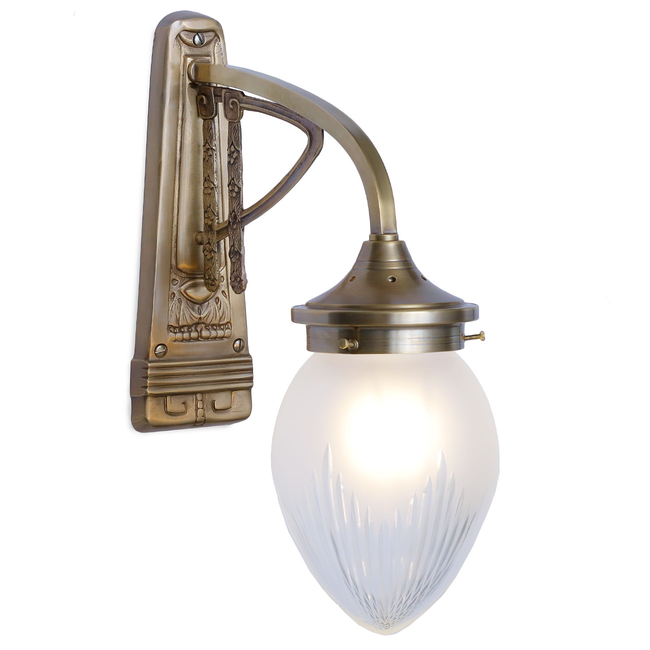 Art Nouveau wall lamp with arc arm