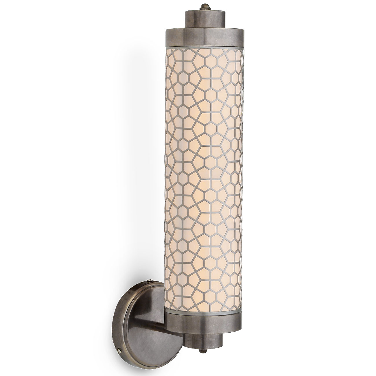 Pillar Wall Light (51 cm) with Intricate Tubular Opal Glass Shade