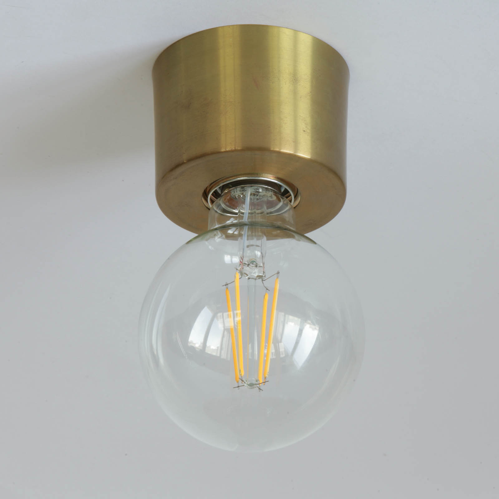 Solid Brass "Bare Bulb" Socket Ceiling Light, Fig. 3