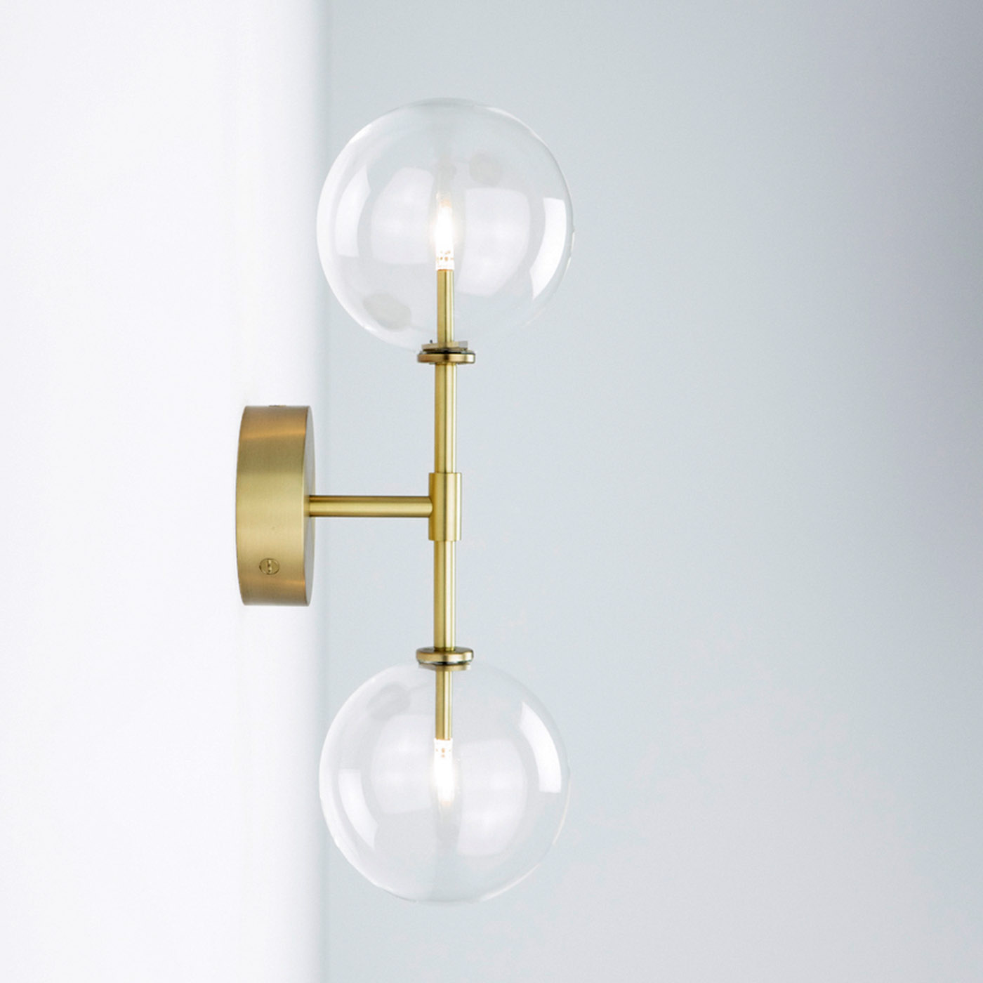 Elegante Doppel-Glaskugel-Wandleuchte DAWN DUAL