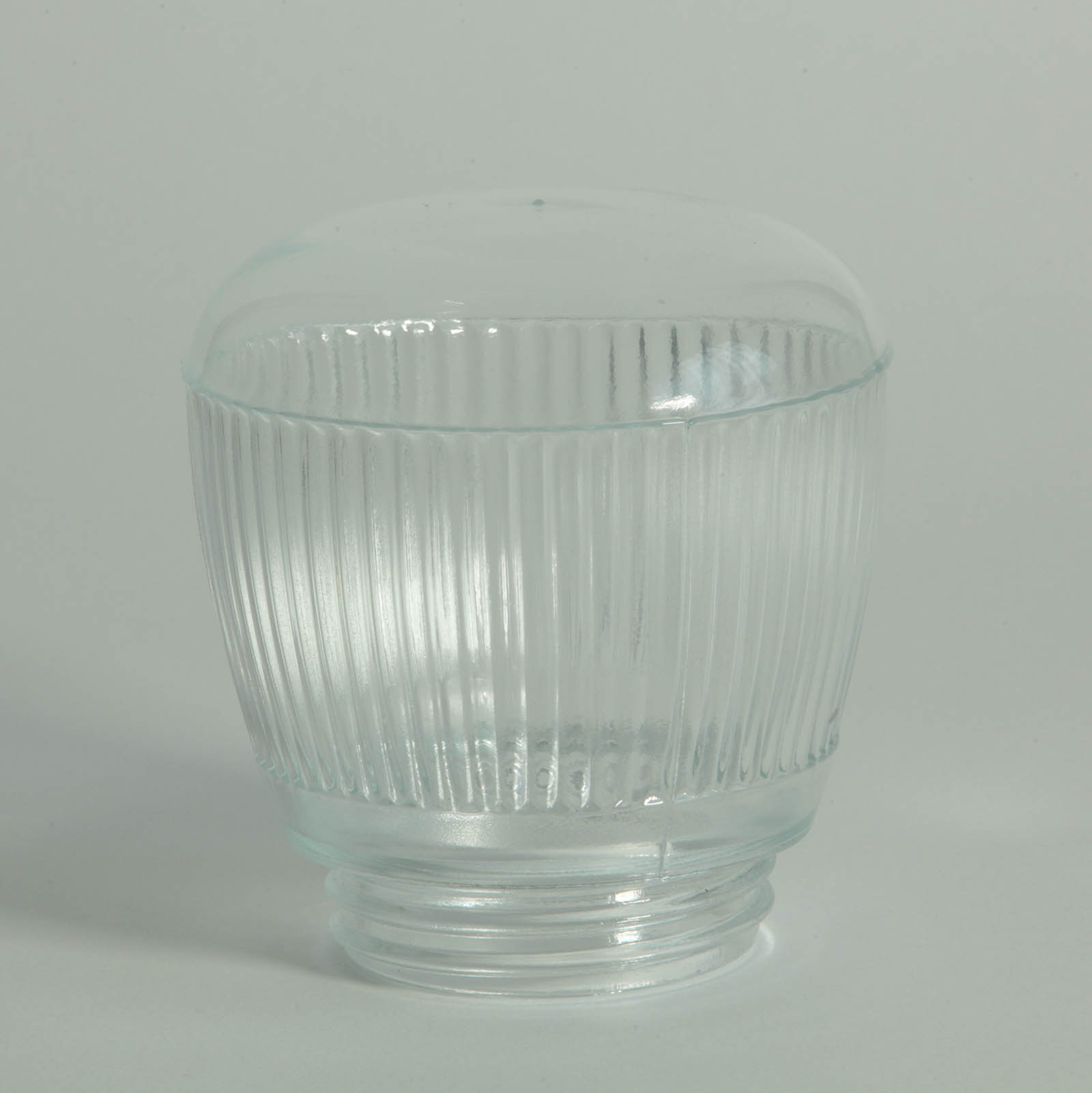 Bakelite Base Ceiling Light with Grooved Pressed Glass Shade, Fig. 7