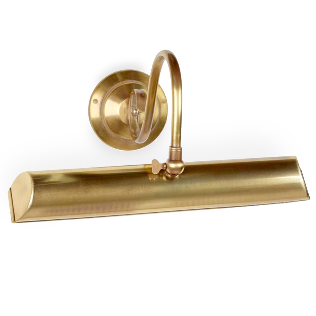 Klassische Messing-Bilderleuchte mit Bogen-Arm, Breite 30–50 cm