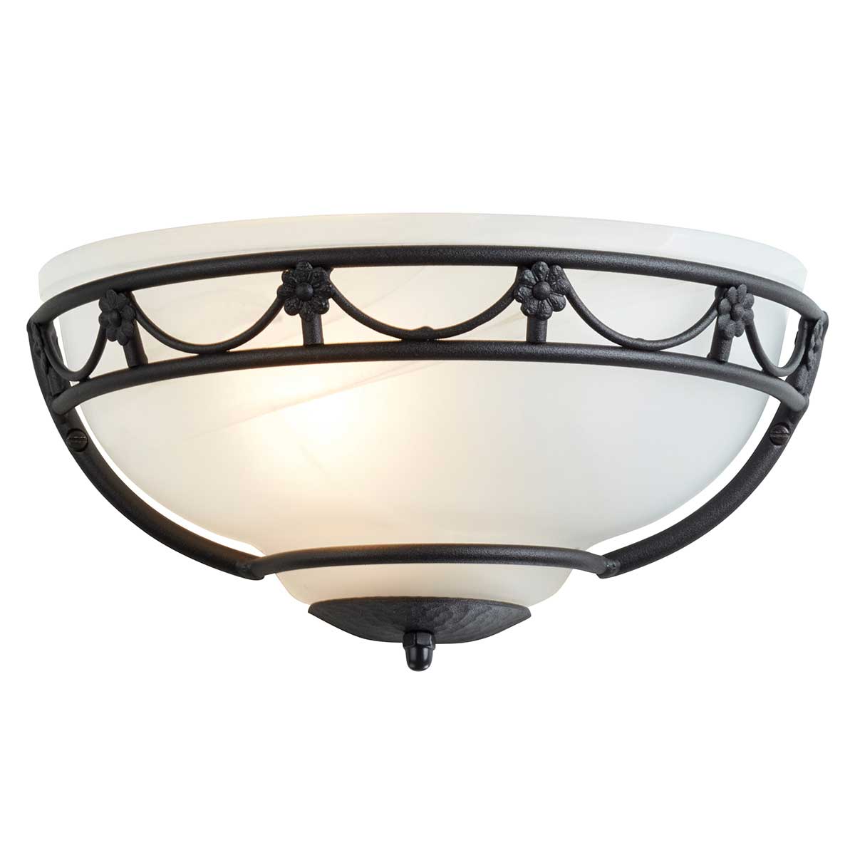 Englische Glasschalen-Wandleuchte im Alabaster-Look