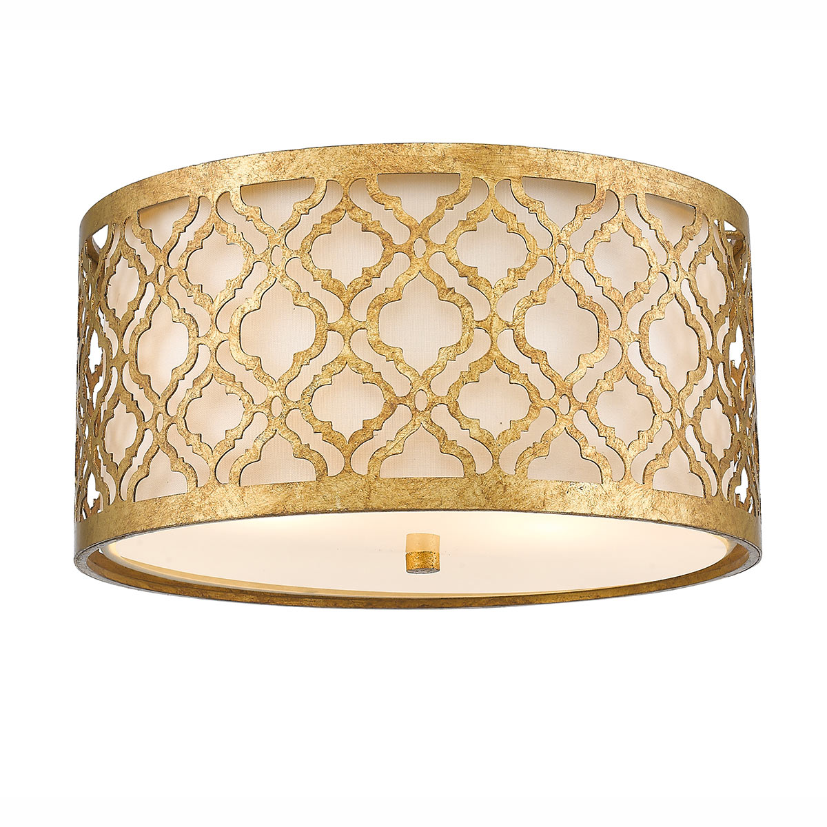 Goldfarbene Deckenleuchte mit arabesken Ornamenten, Ø 41 cm