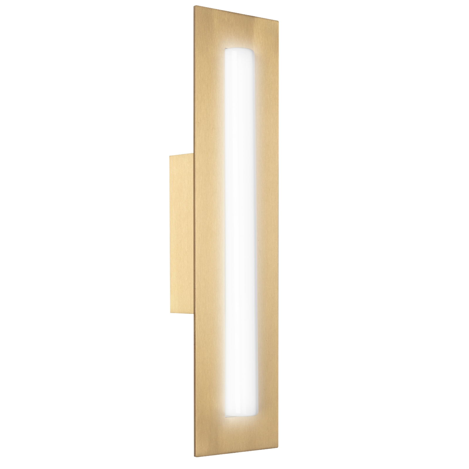 Flache Linestra-Wandleuchte MOON aus gebürstetem Messing, IP44