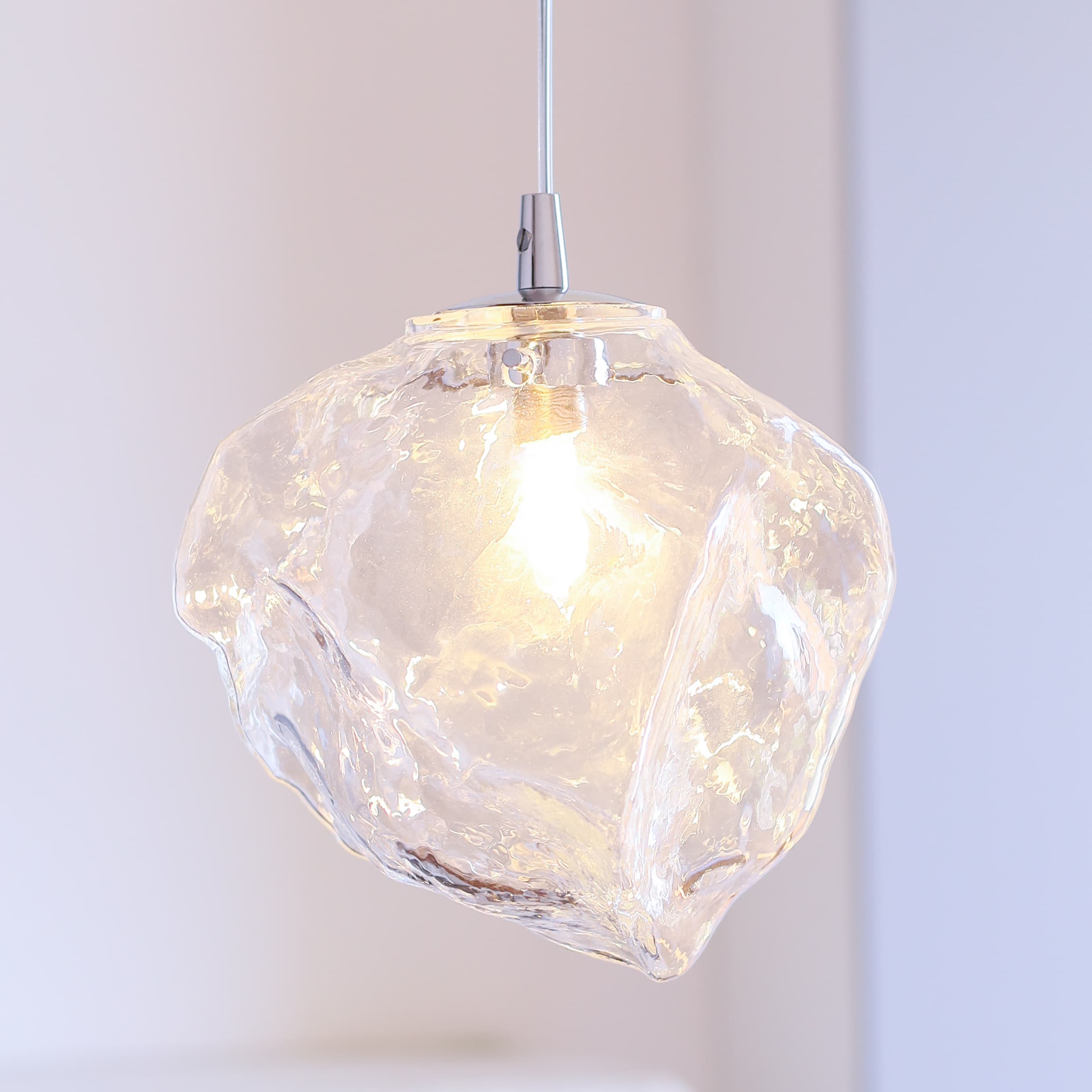 Hängeleuchte QUARTZ mit unregelmäßigem, klarem Glas, Bild 8