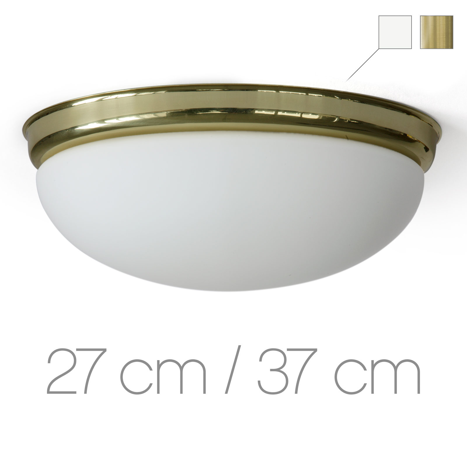 Ovale Glas-Deckenleuchte ALVA mit Zierblende