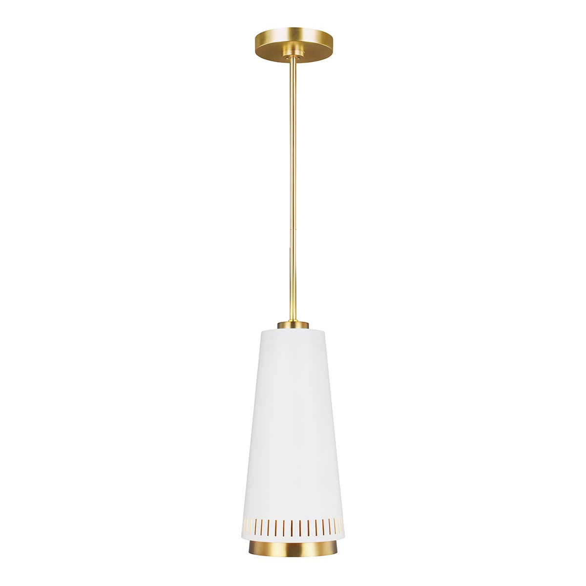 Elegante, weiße Hängeleuchte im Mid Century-Design