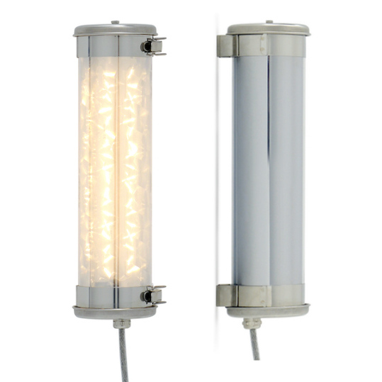 Abnehmbare Wandleuchte NILAK mit „Eiskristall“-Optik und Dimmer (IP68)