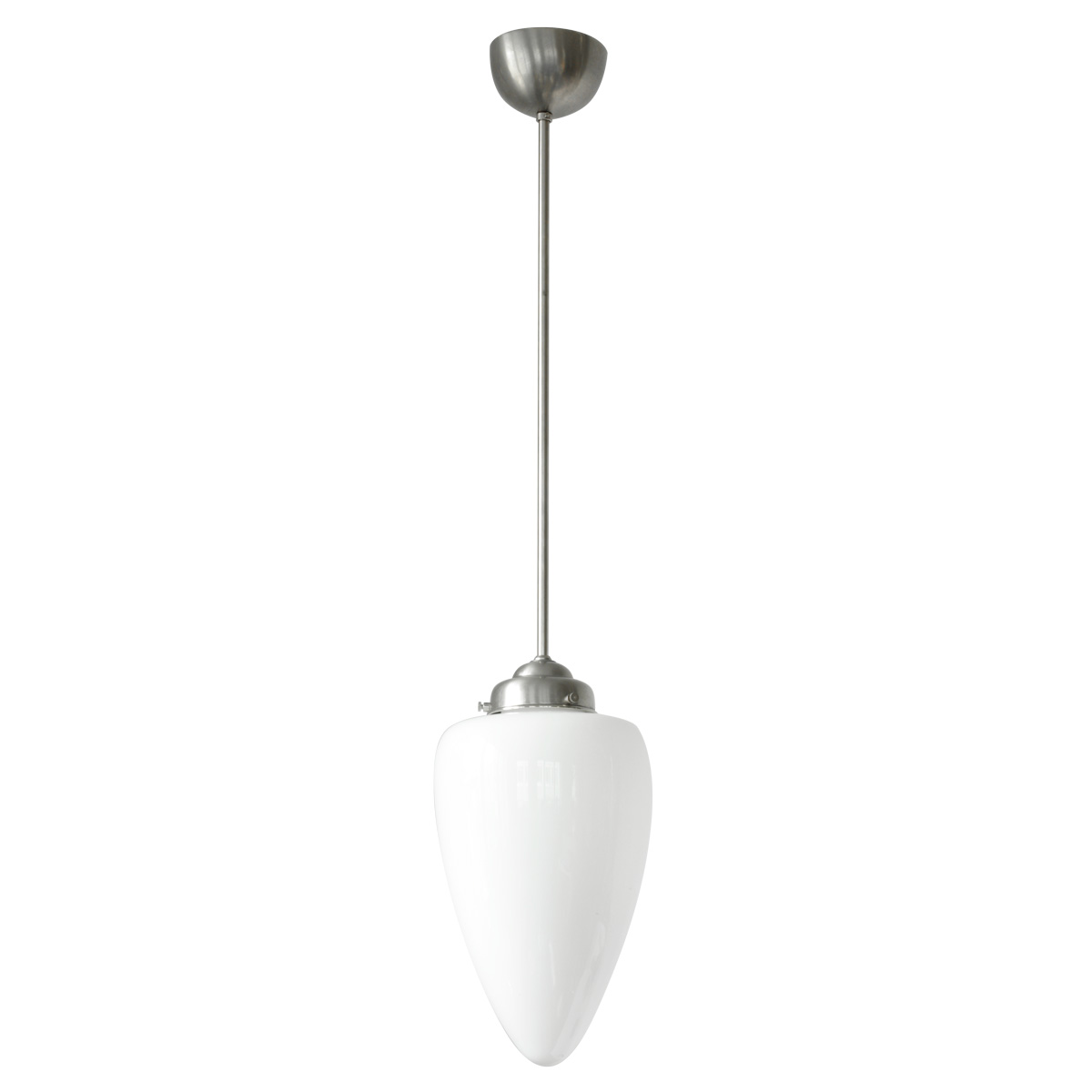Rod Pendant Lamp with Large Opal Cone Glass