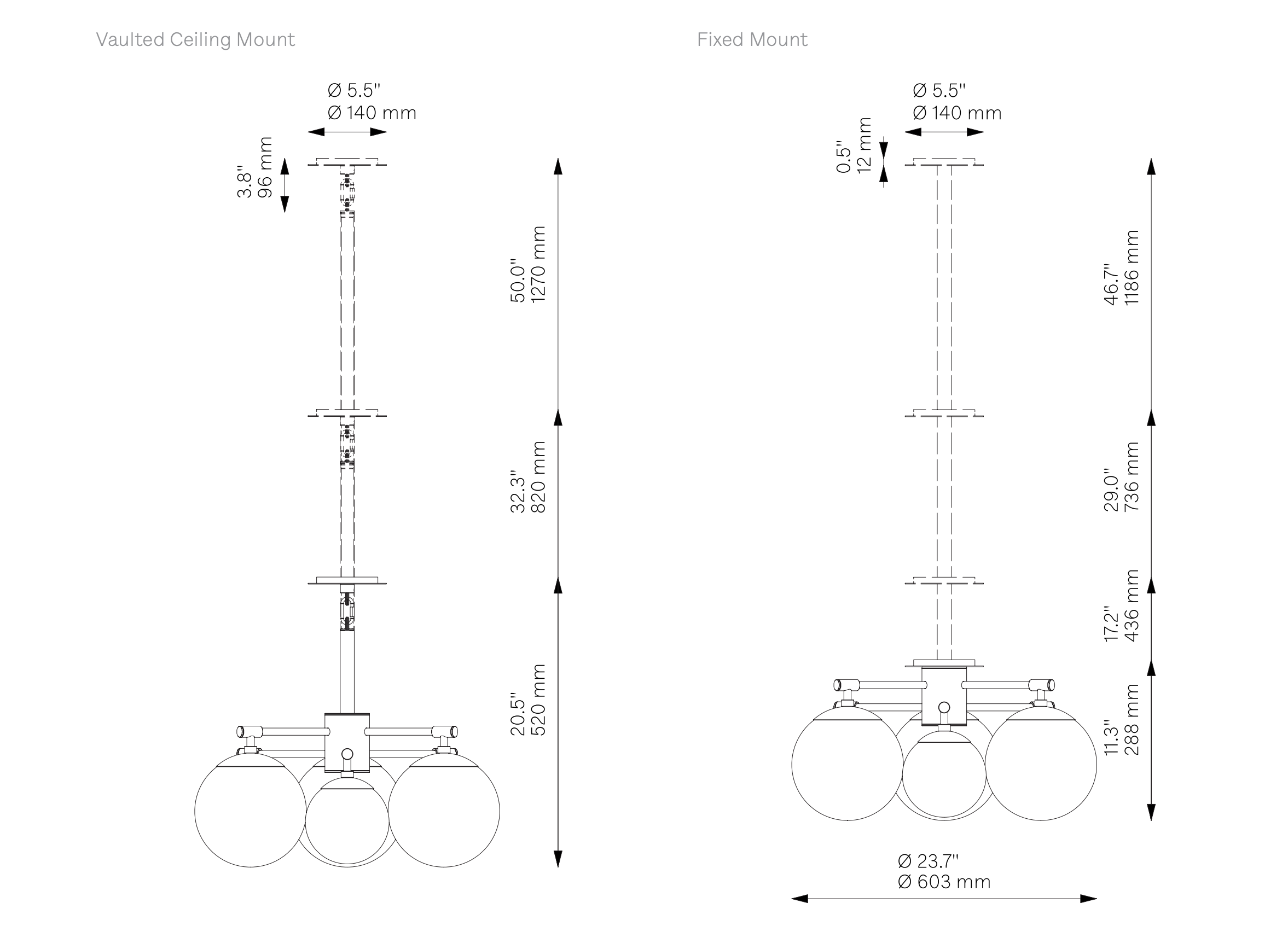 Luxurious ORION MIX Pendant Chandelier with 6 Glass Balls, Fig. 9