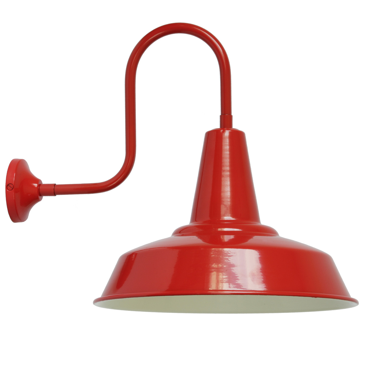 Classic factory style wall lamp on swan neck arm