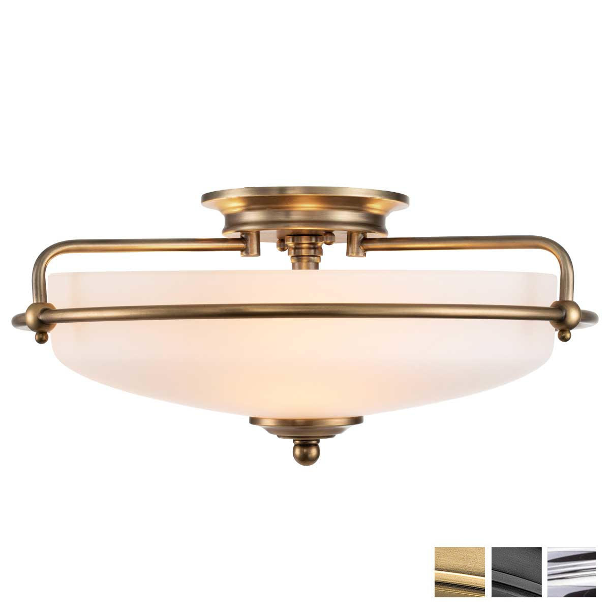 Flache Deckenleuchte mit geschwungenen Armen, Ø 42 cm