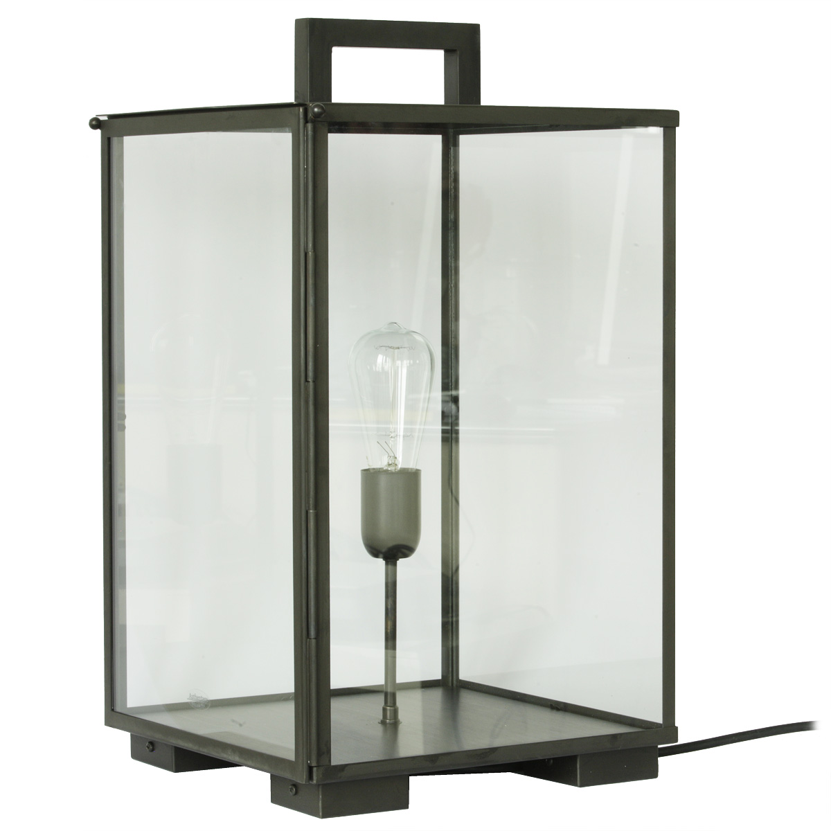 Große Tisch-Laterne aus Messing VITRINE
