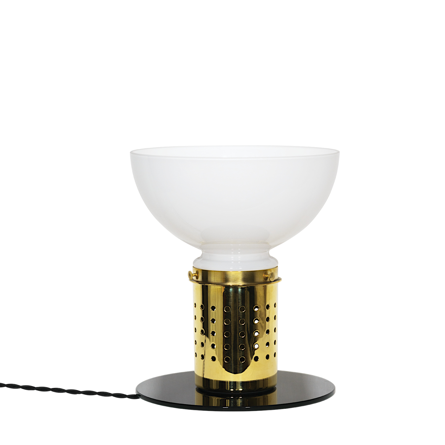 Table Lamp RM031 With Opal Glass and Perforated Brass