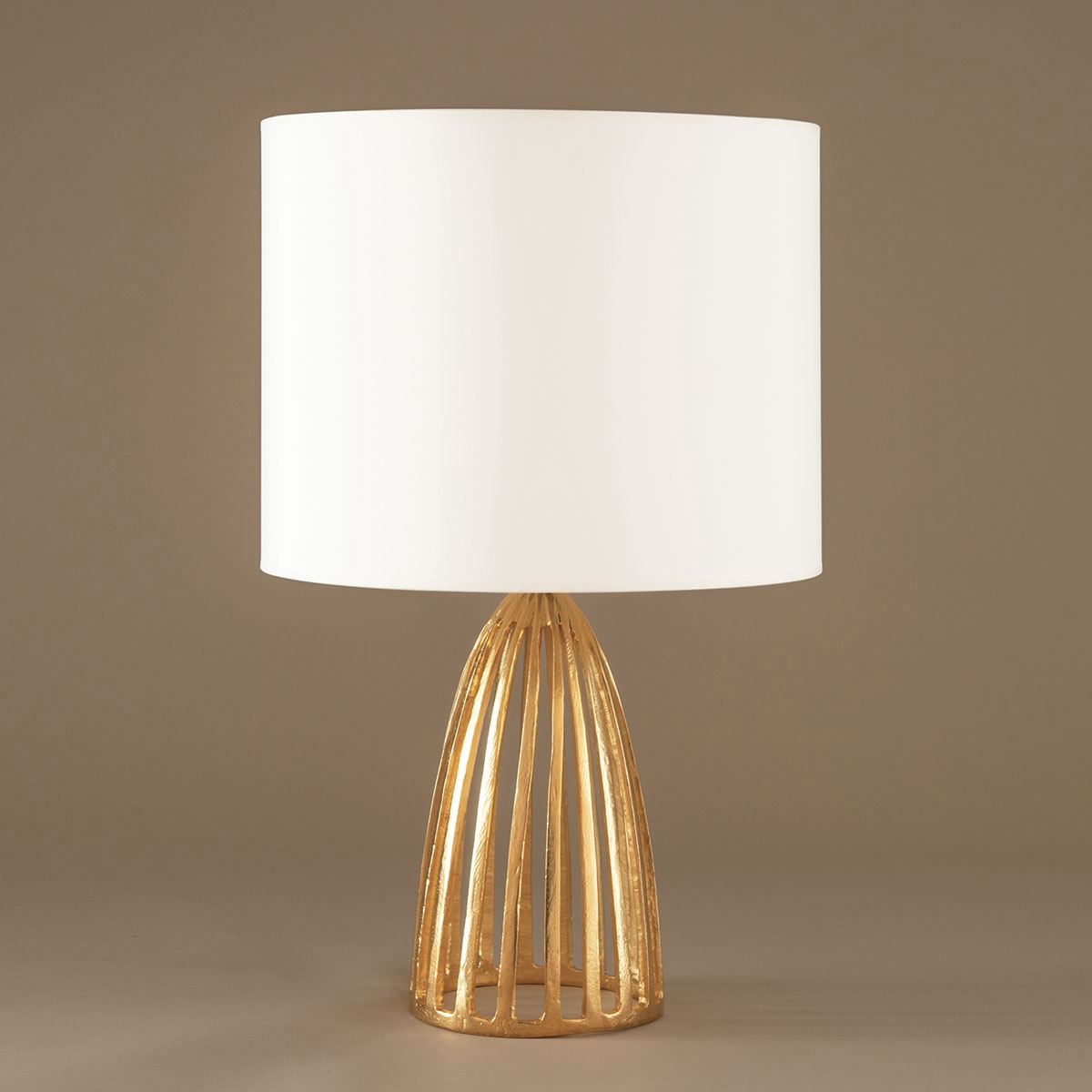 Cast Bronze Table Lamp GLORIA with Fabric Shade