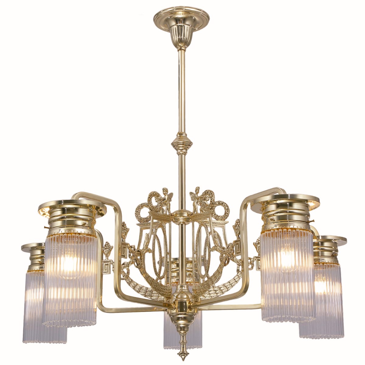 Floreal-style crystal chandeliers VENEZIA with five arms