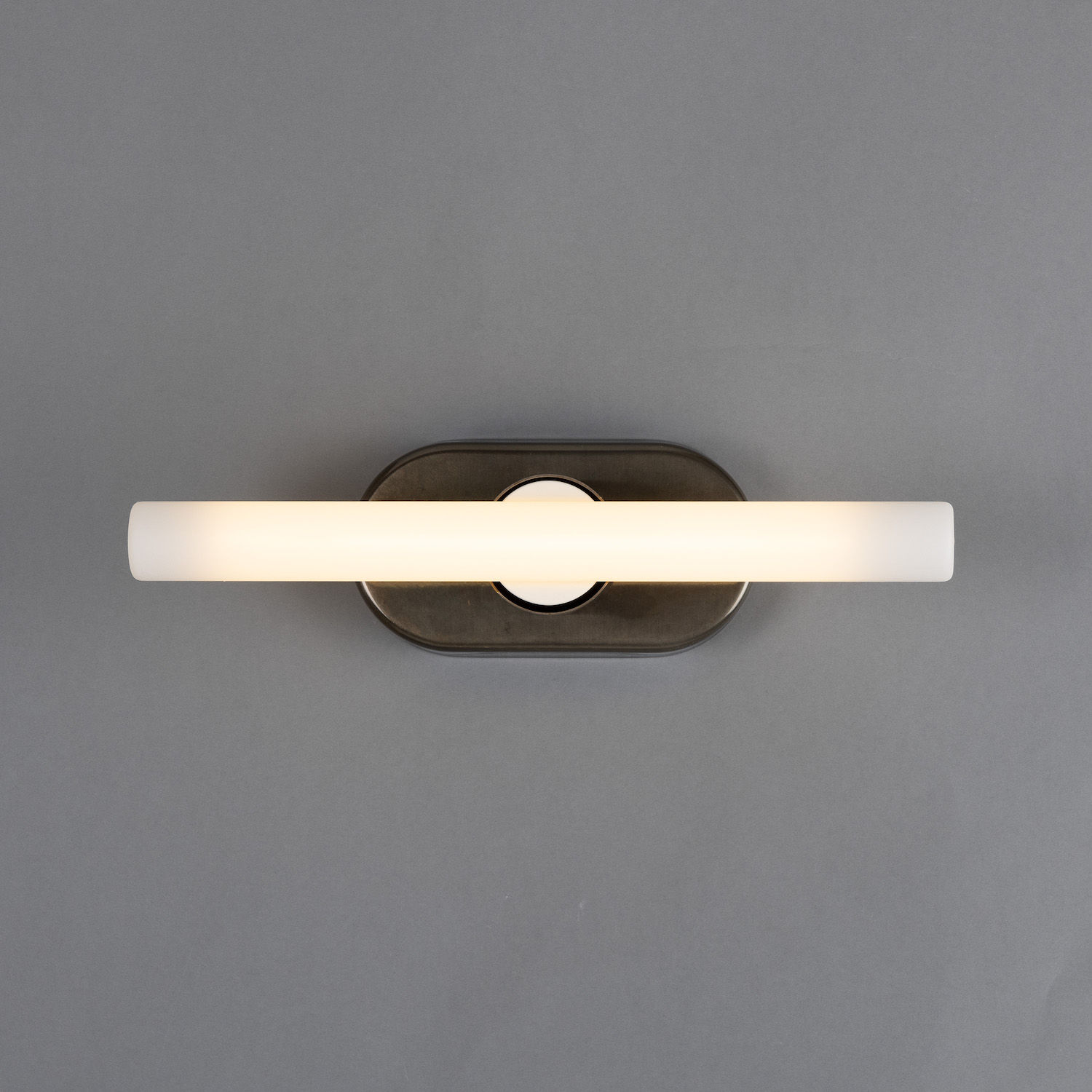 Brass Wall Light for Mirrors with LED Tube Bulb 30/50 cm: Messing alt-silbern patiniert, Modell 1