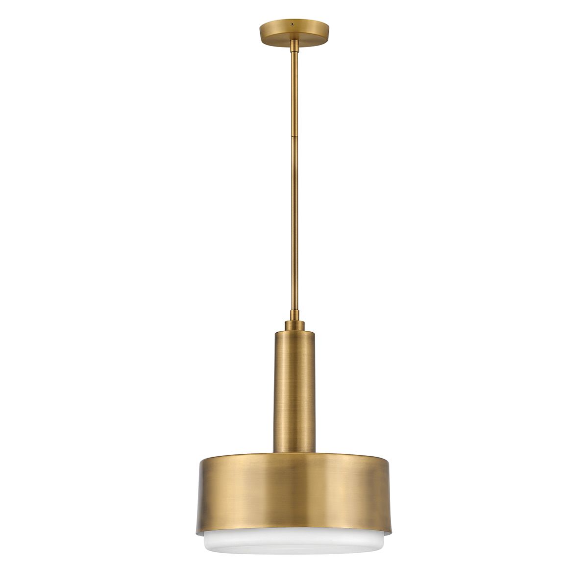Timeless Designer Pendant Light, Brass-Coloured with Opal Glass