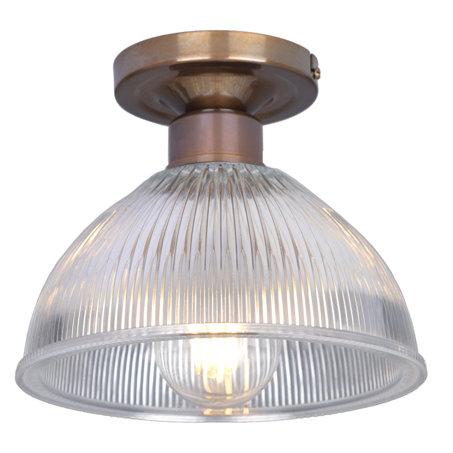 Kleine Deckenlampe mit prismatischem Glasschirmchen Ø 21 cm