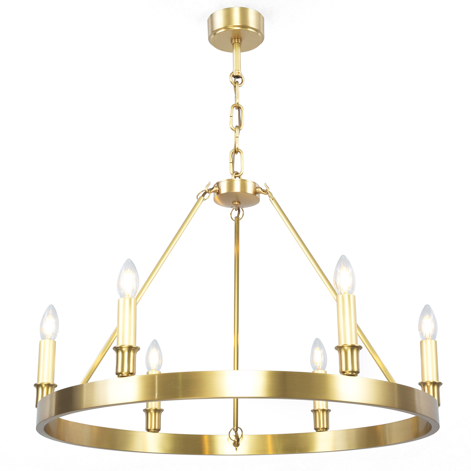 Exclusive Brass Ring Chandelier, Ø 70–90 cm