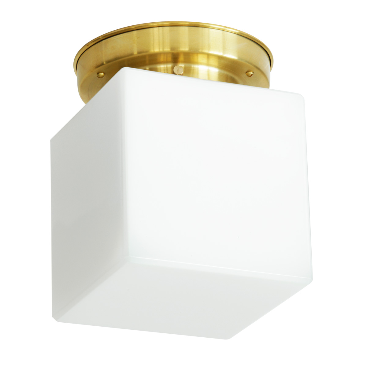 Würfel-Deckenleuchte mit Opalglas und gestufter Halterung 12/15/20 cm