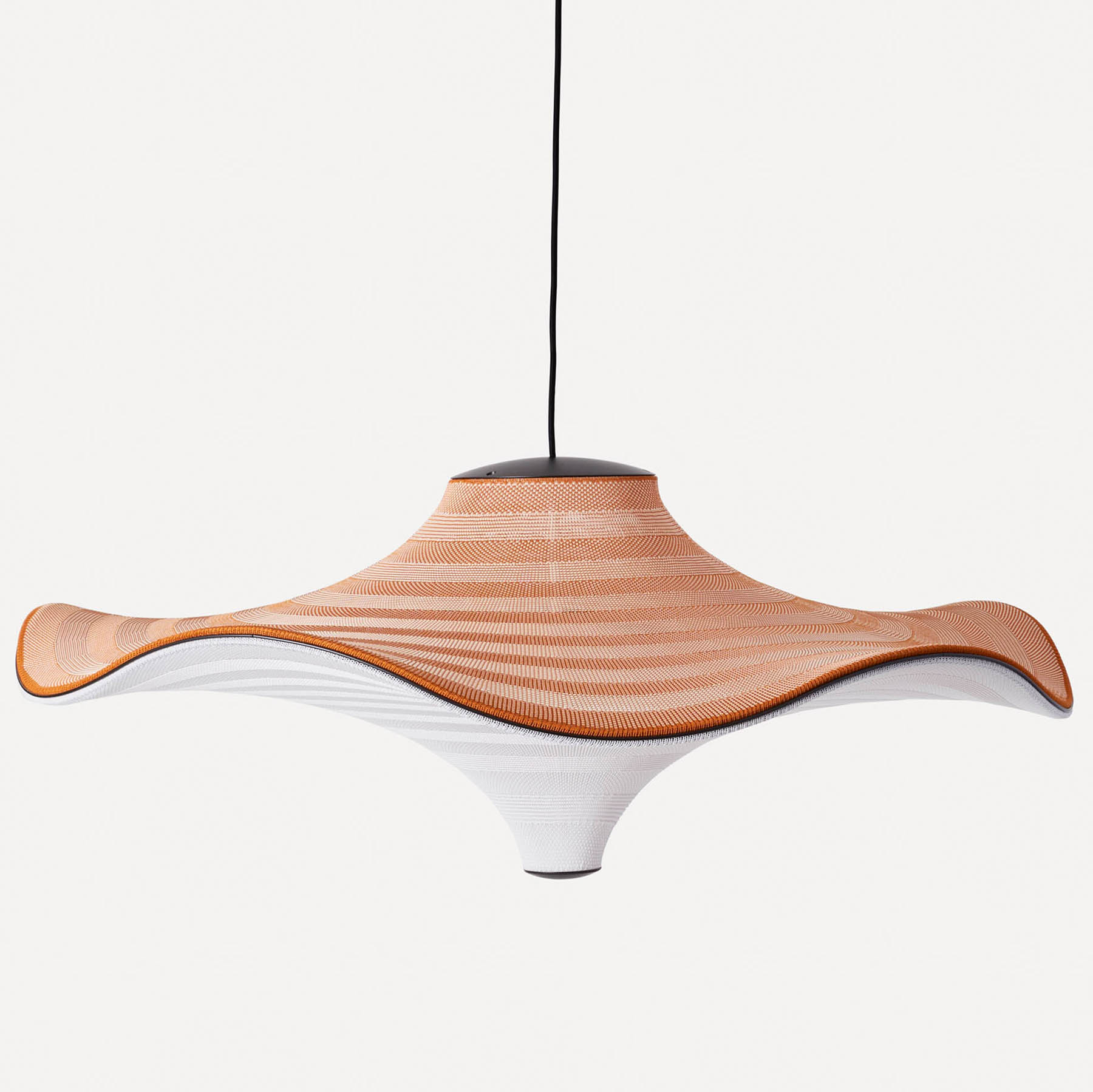 Sculptural designer pendant lamp, three sizes