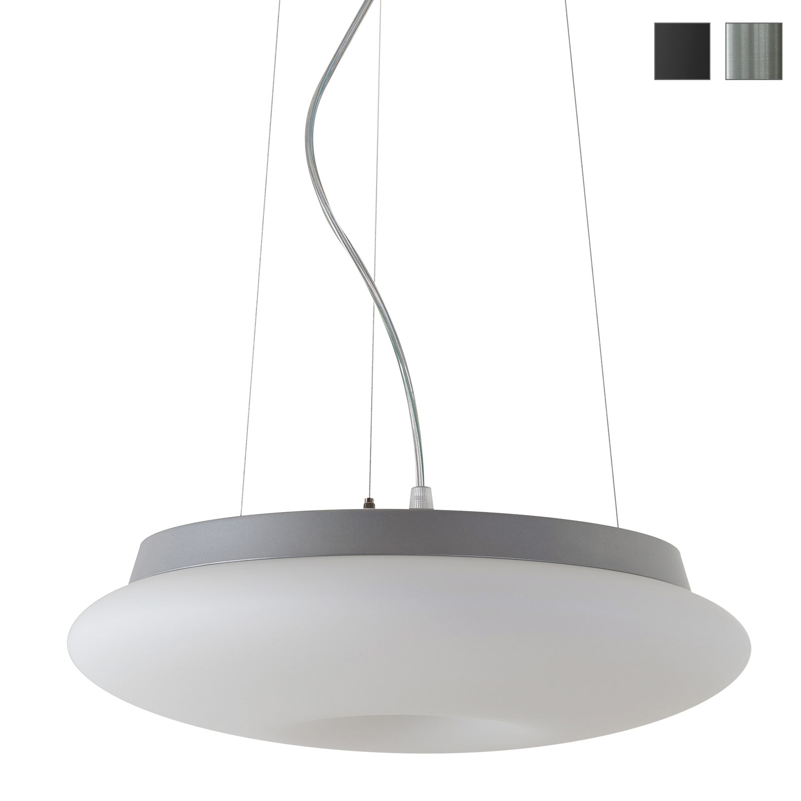 Pendant lamp DONA with ring-shaped opal glass shade