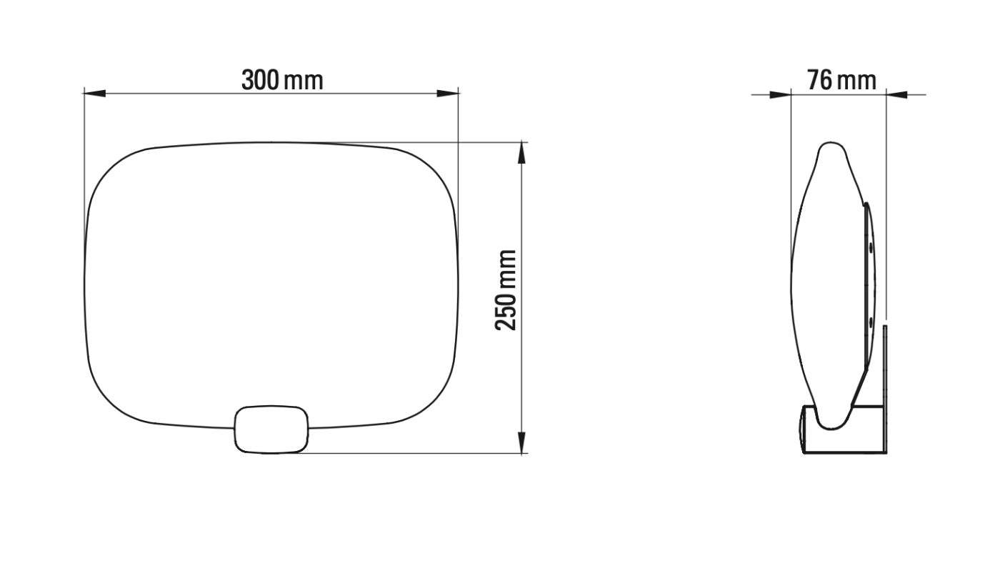 Flat Bathroom Wall Light LIGHT ME TENDER, IP44: Abmessungen Modell 1