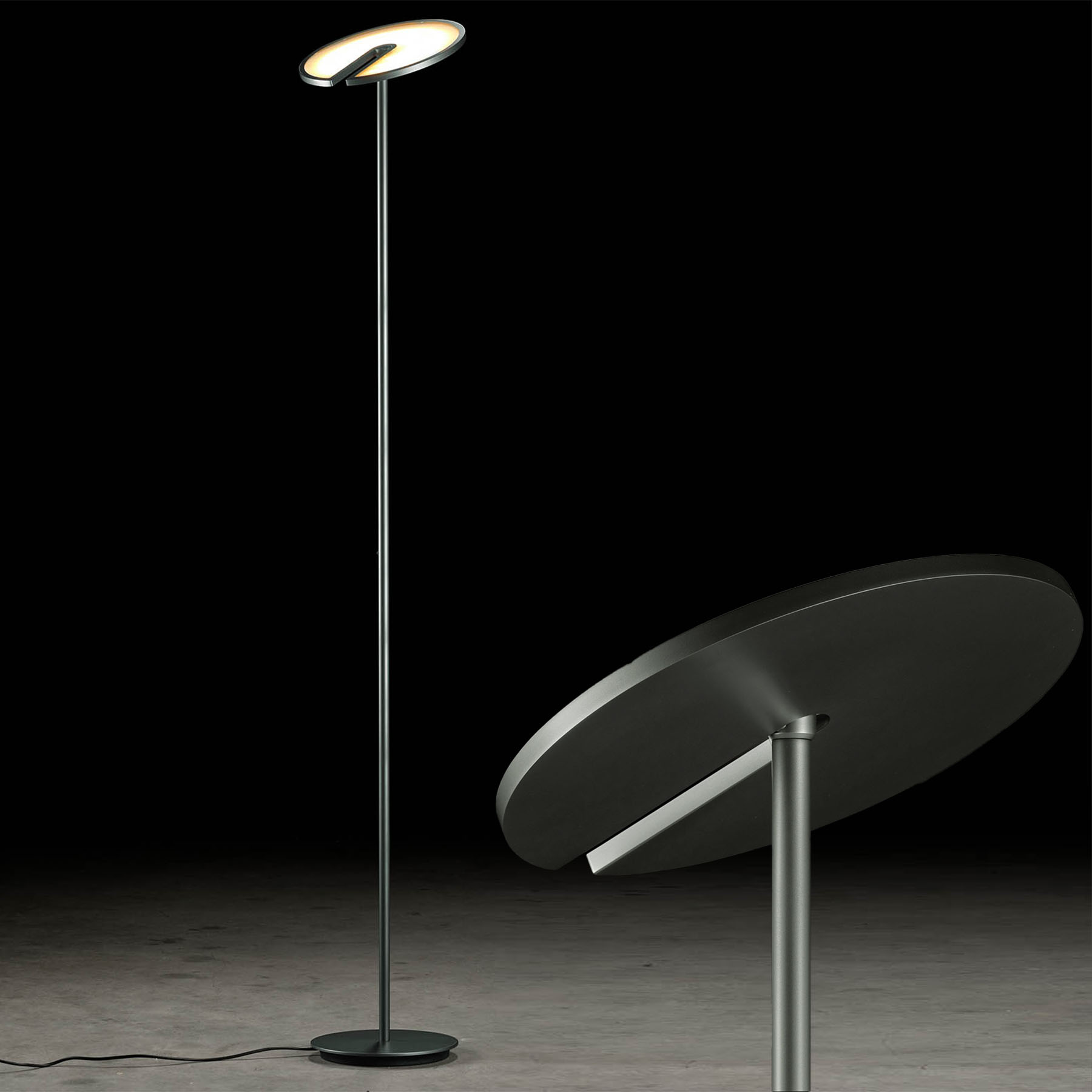 Sehr heller Stand-Deckenfluter NAXOS mit verstellbarem Premium-LED