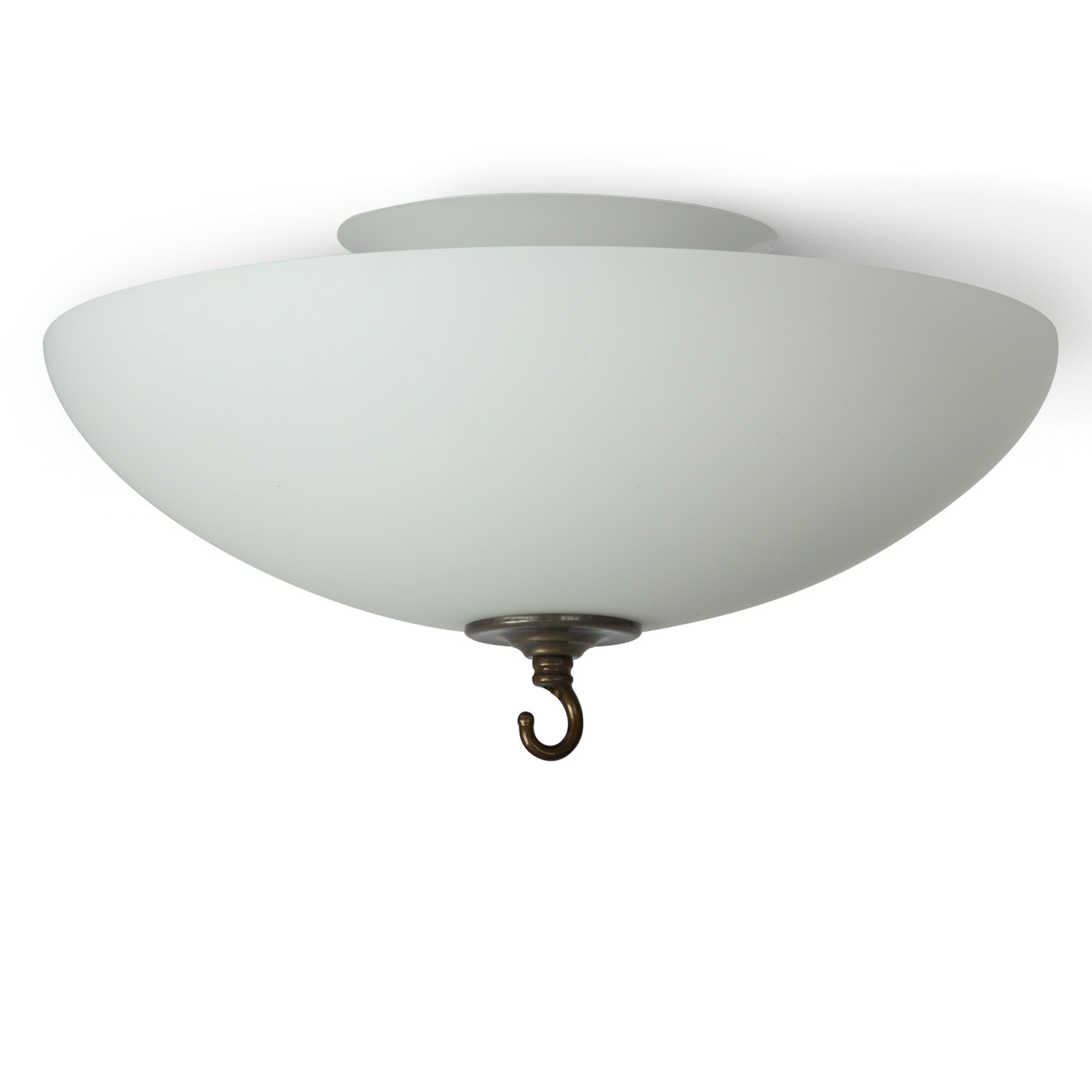 With hook: Swedish opal glass ceiling lamp, Ø 38 cm