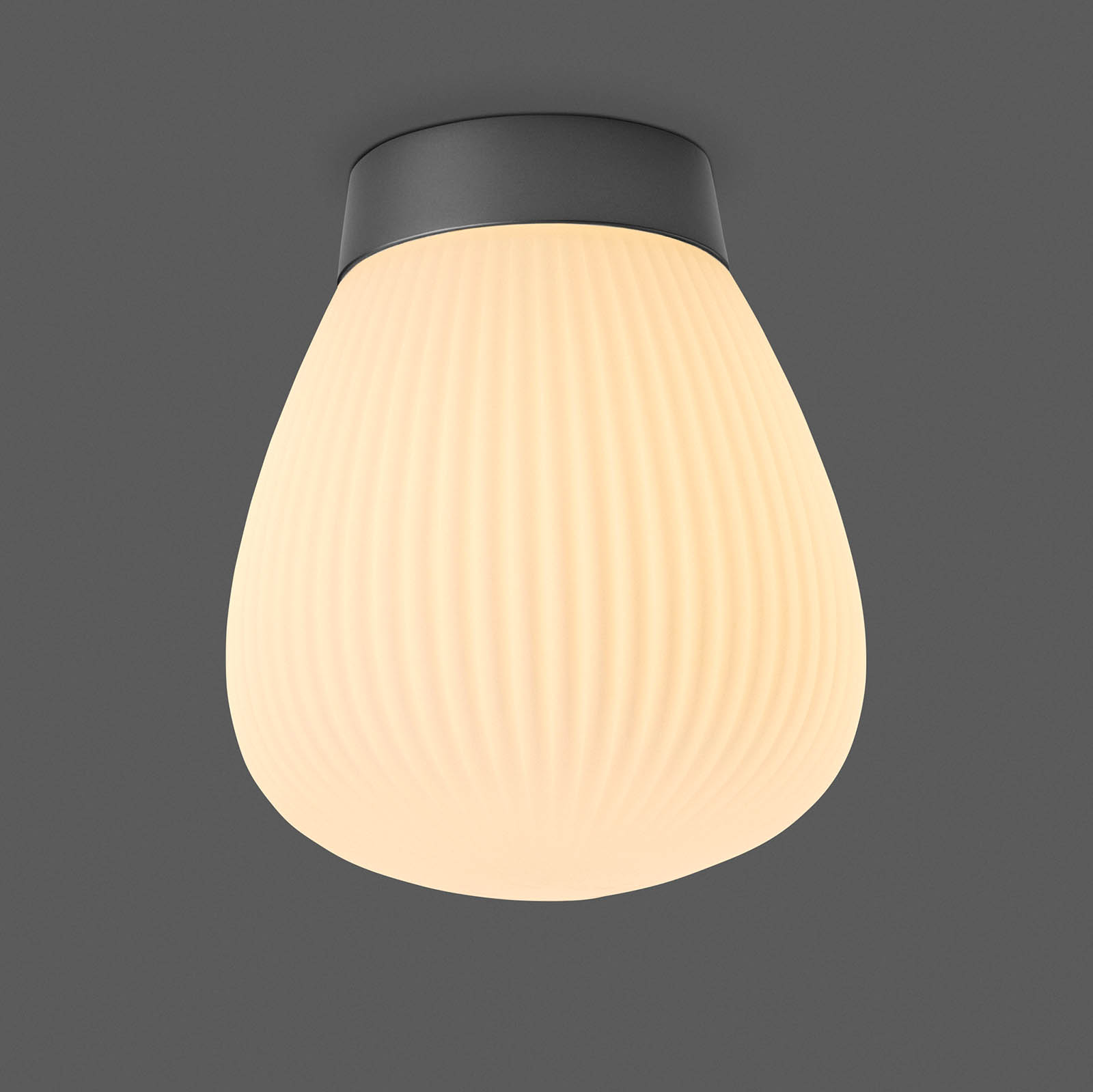 Kleine, moderne Opalglas-Deckenleuchte PLISSEE, Ø 14 cm, Bild 8