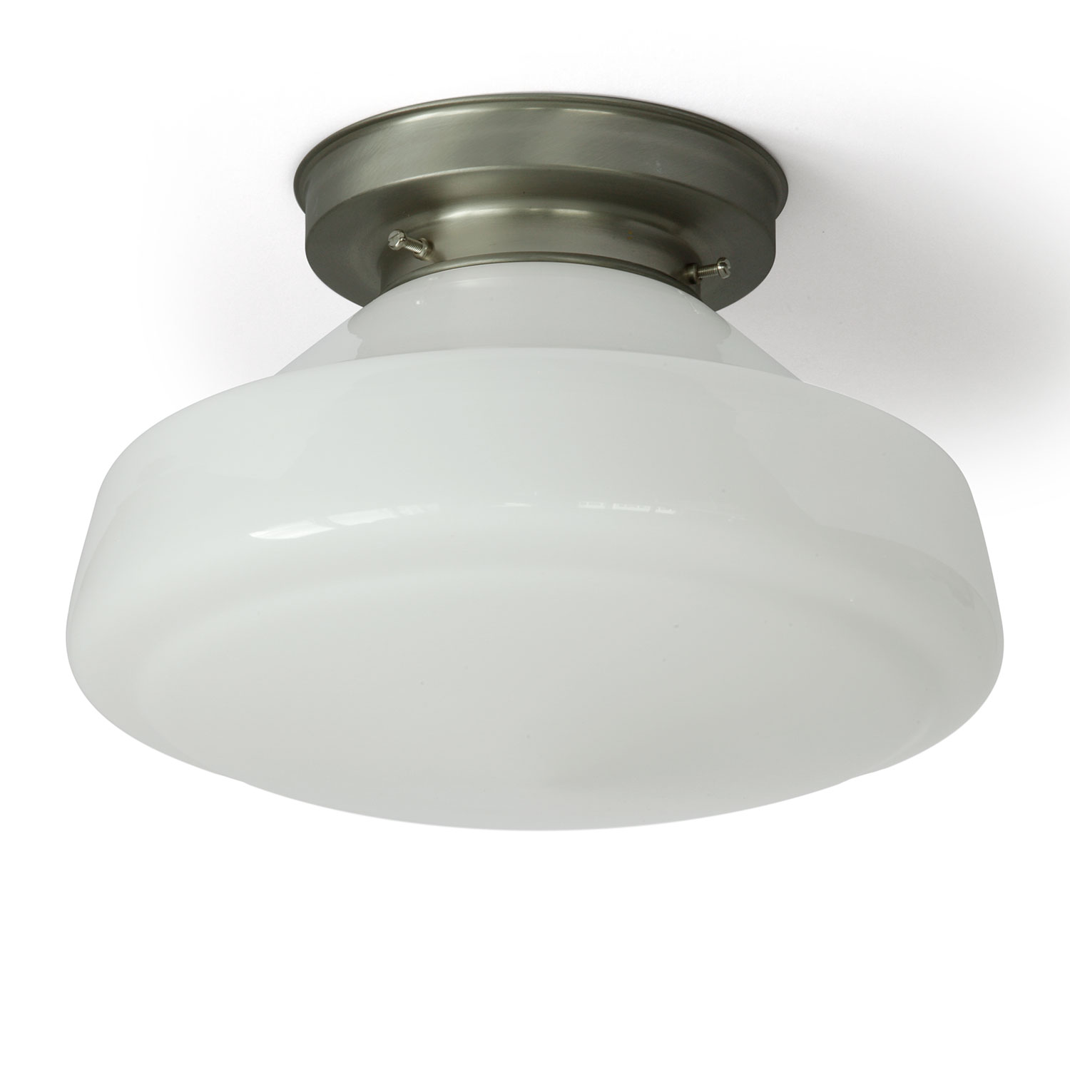 1930s Ceiling Fixture with Art Déco Opal Glass Shade Ø 30 cm