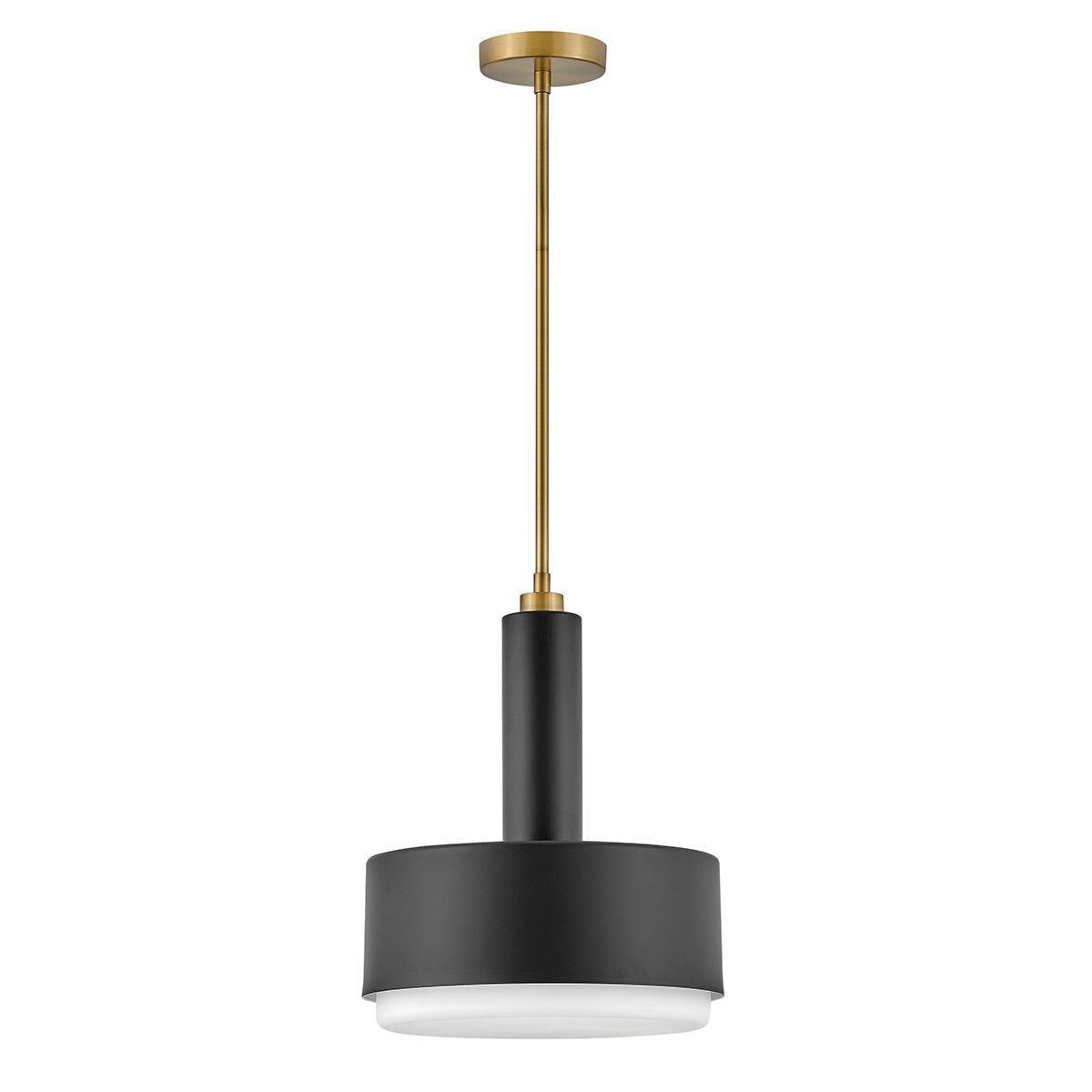 Moderne Design-Hängeleuchte, schwarz mit Opalglas