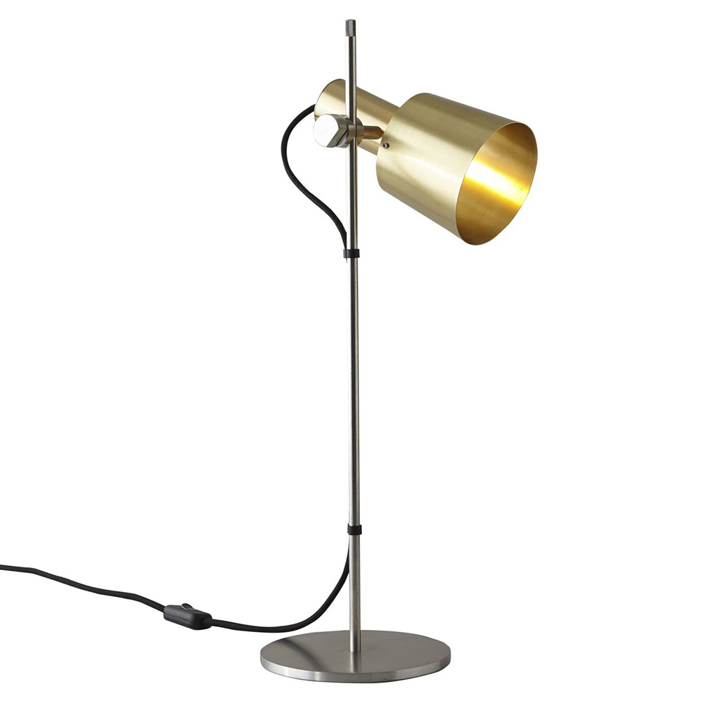 Retro-Tischleuchte mit Messing- oder Kupferschirm CHESTER