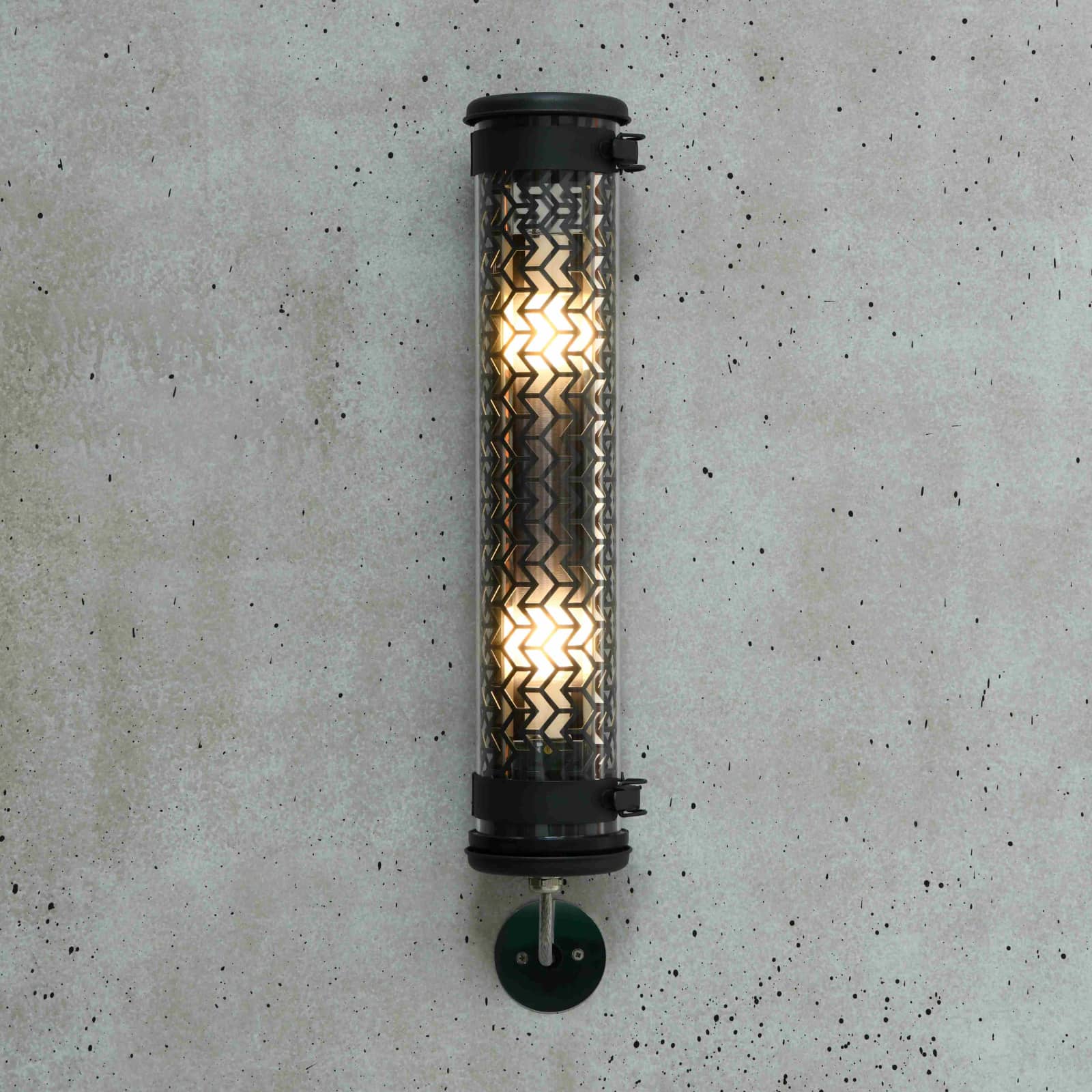 Röhrenleuchte MONCEAU MINI mit geometrischer Lochblende und IP68 (52 cm)