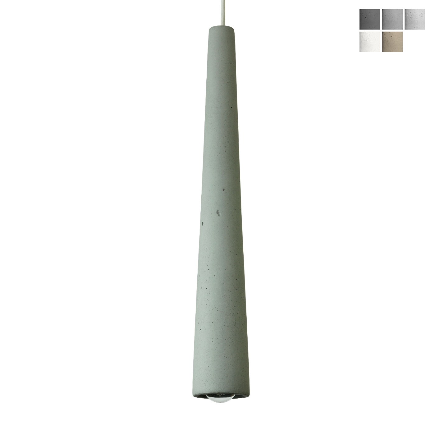 Schmale lange Beton-Pendelleuchte (60 cm)