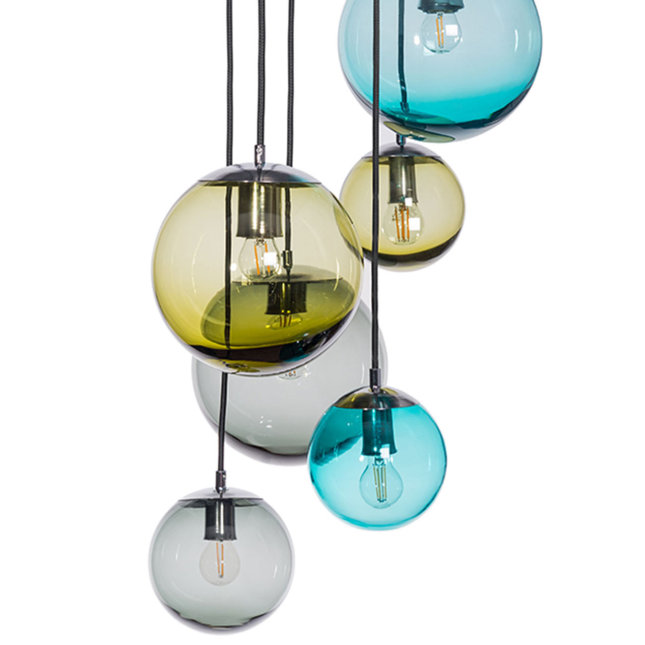 Glaskugel Pendelleuchte Bunte Kugeln
