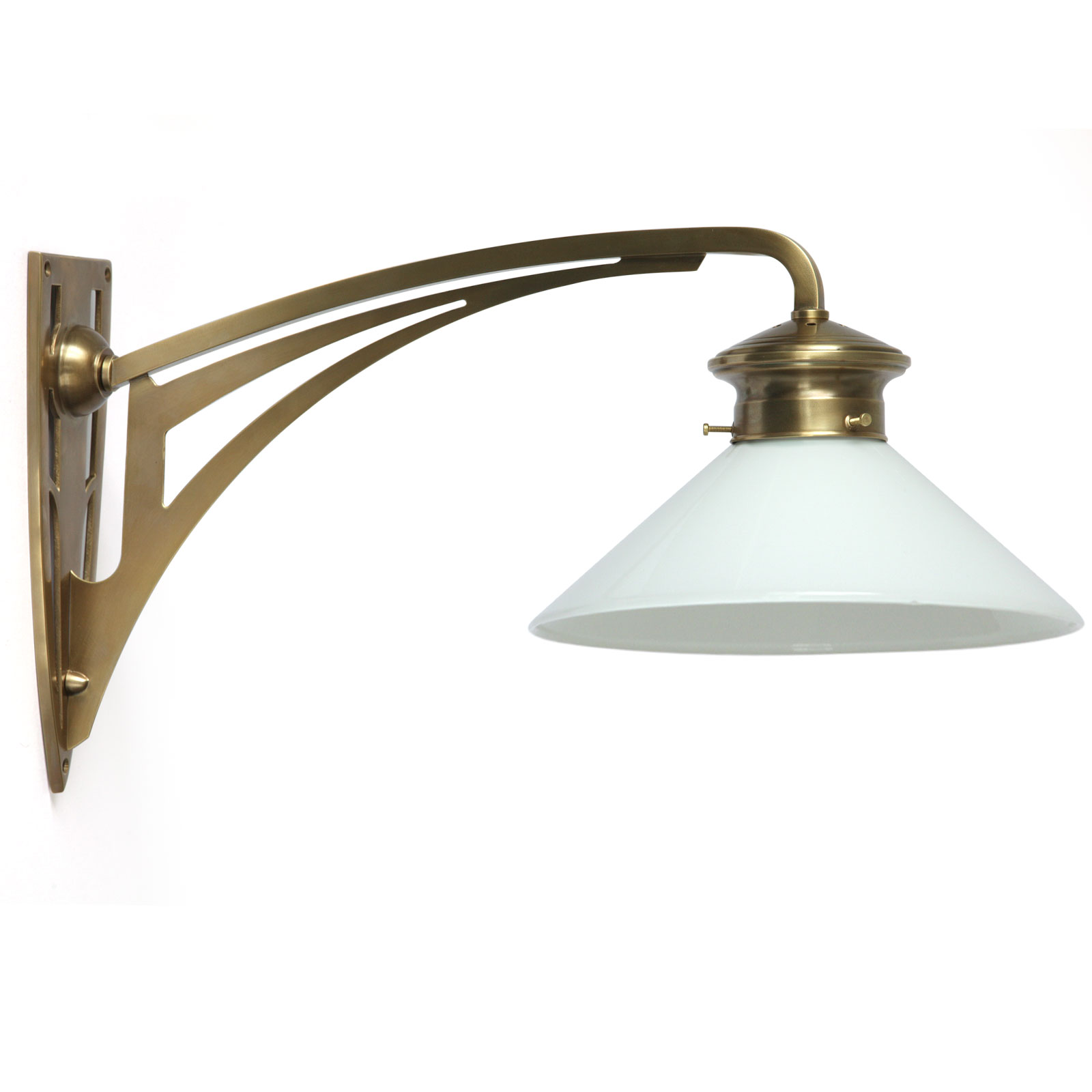 Elegante Art Nouveau-Wandleuchte mit Kegelglas