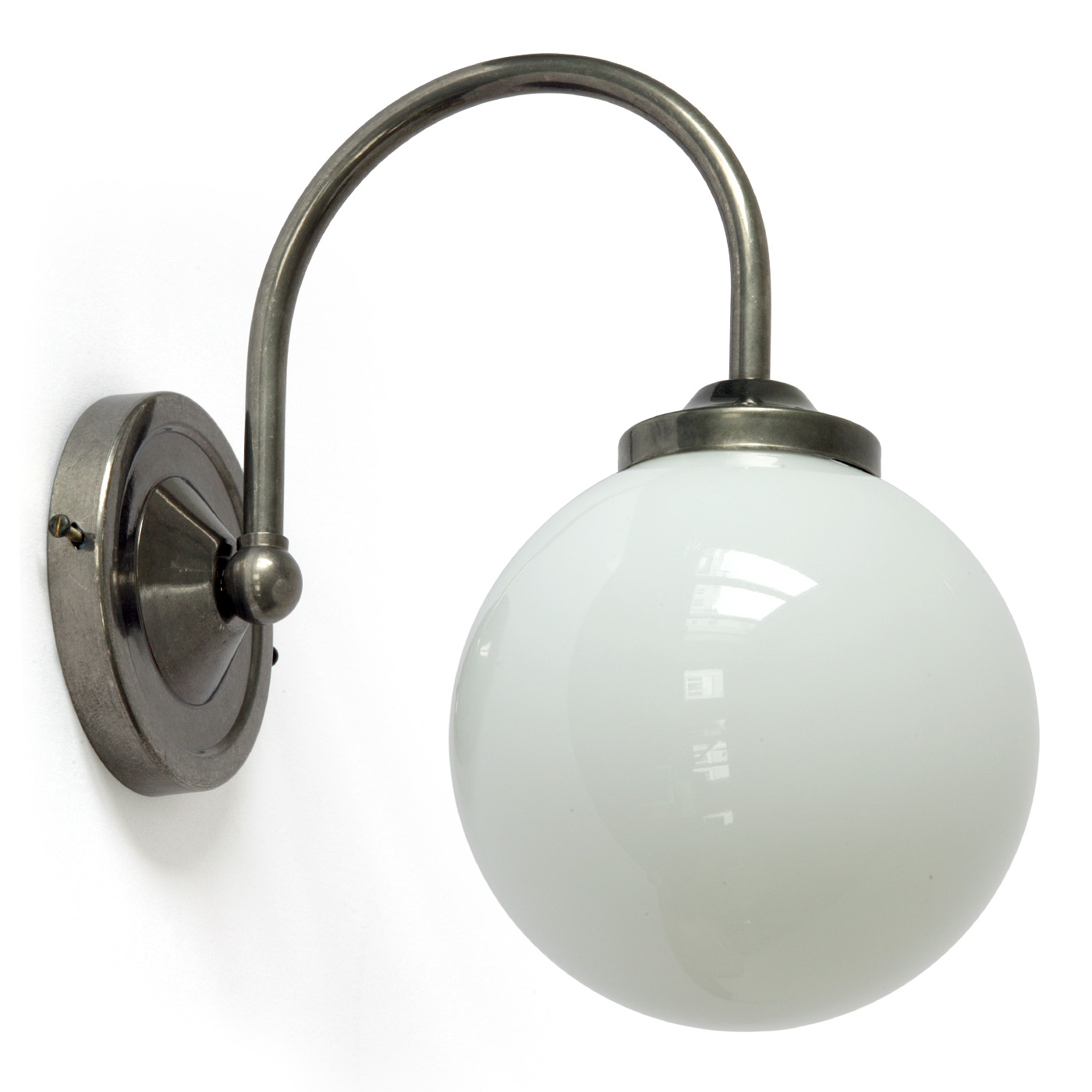 Kleine, hängende Kugel-Wandlampe aus Messing