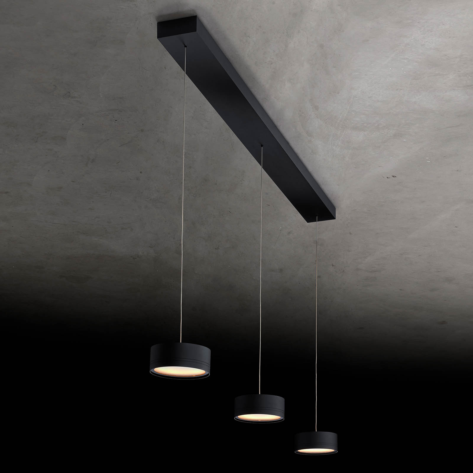 Purist 2-/3-Light Up-Down Pendant Light FAVOR: Oberfläche Schwarz