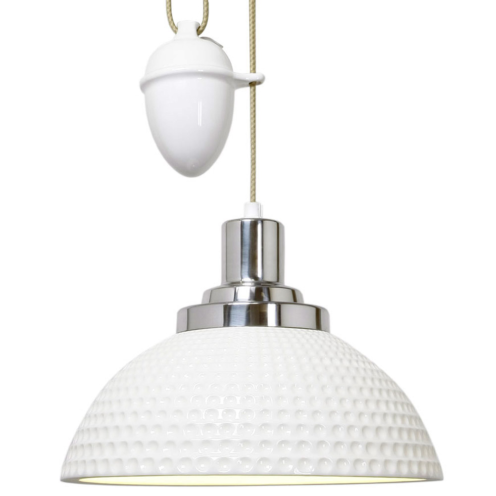 Rise & Fall Pendant Lamp COSMO, handmade from Bone China