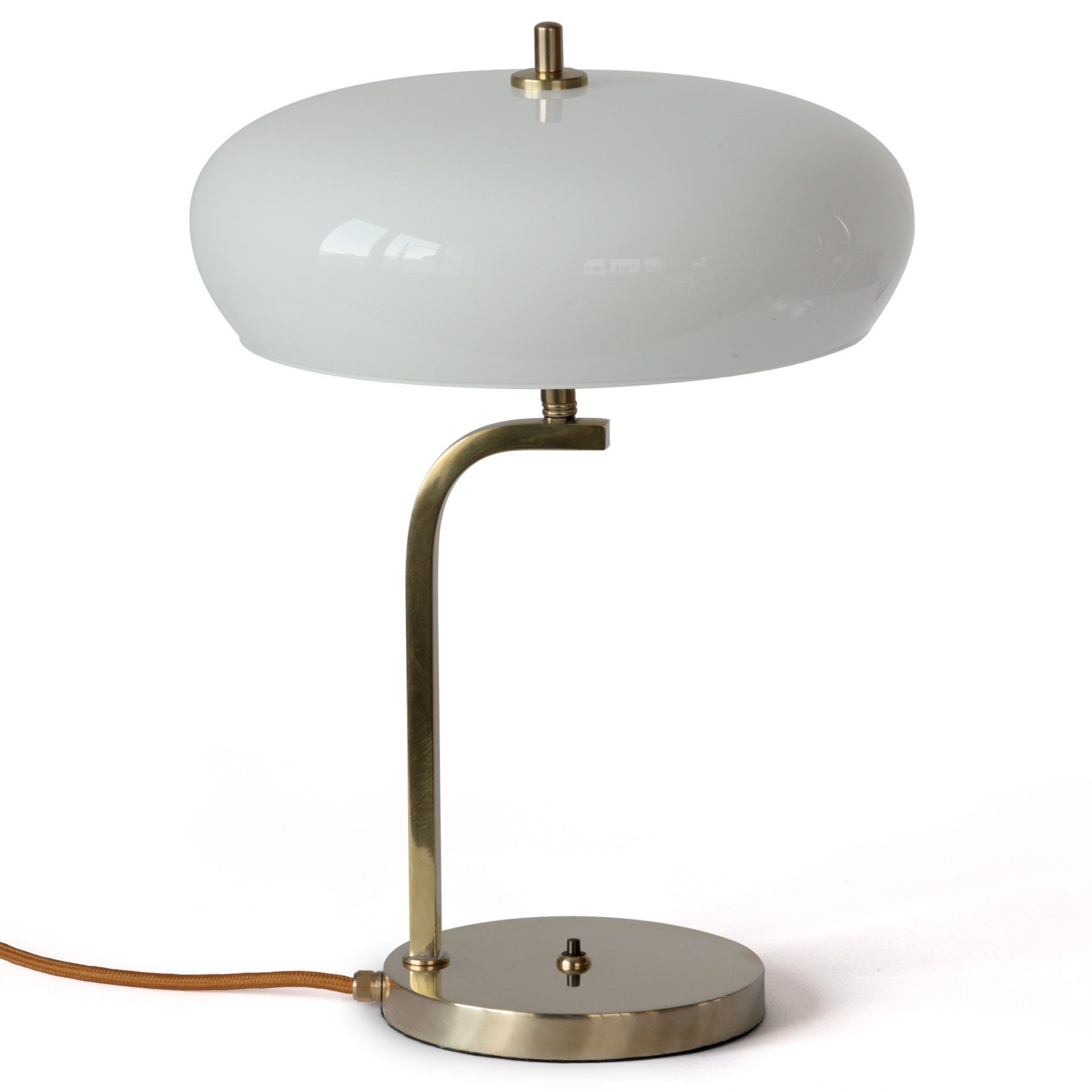 Timeless Handmade Brass Table Lamp With a Beautiful 30 cm Glass Shade