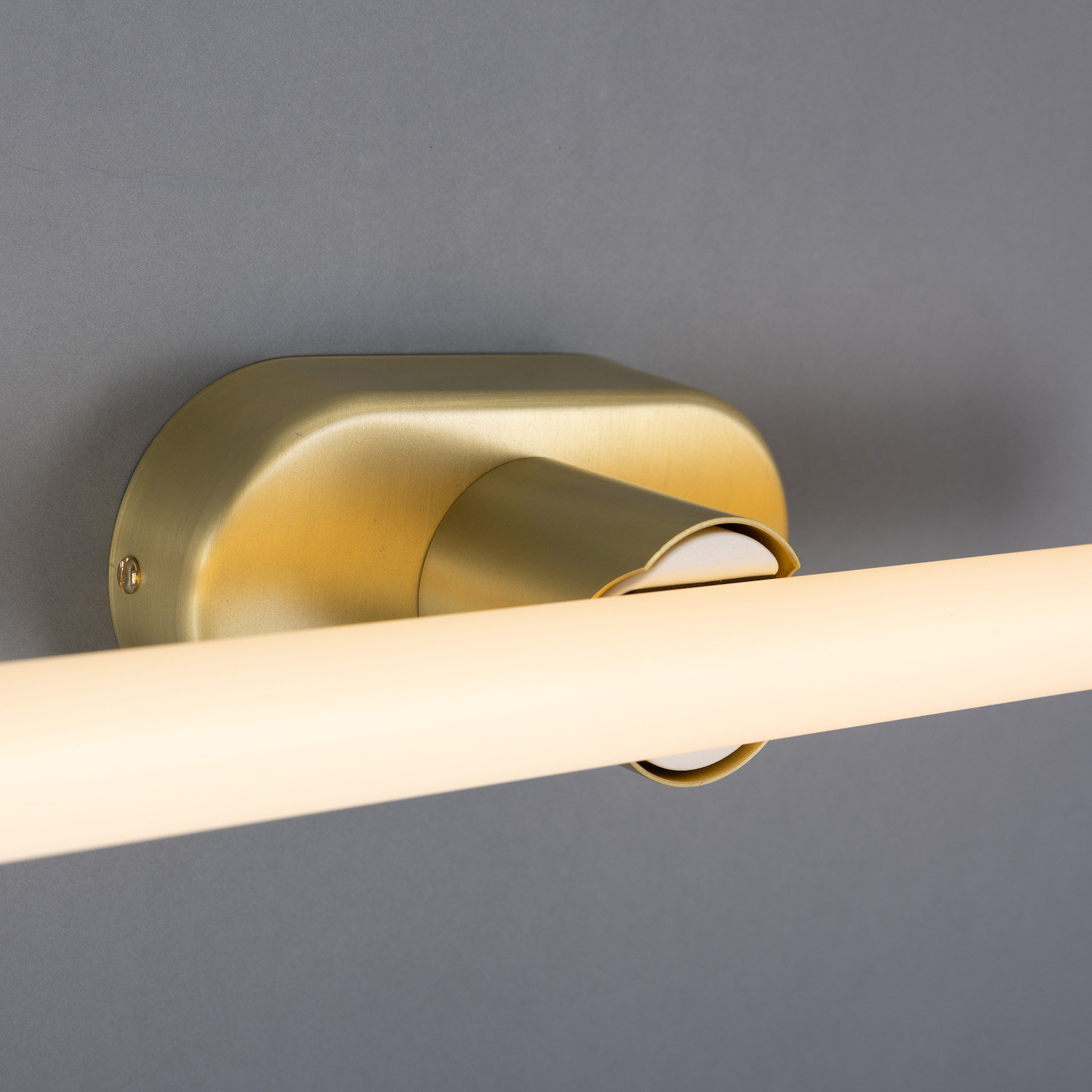 Brass Wall Light for Mirrors with LED Tube Bulb 30/50 cm: Messing satiniert