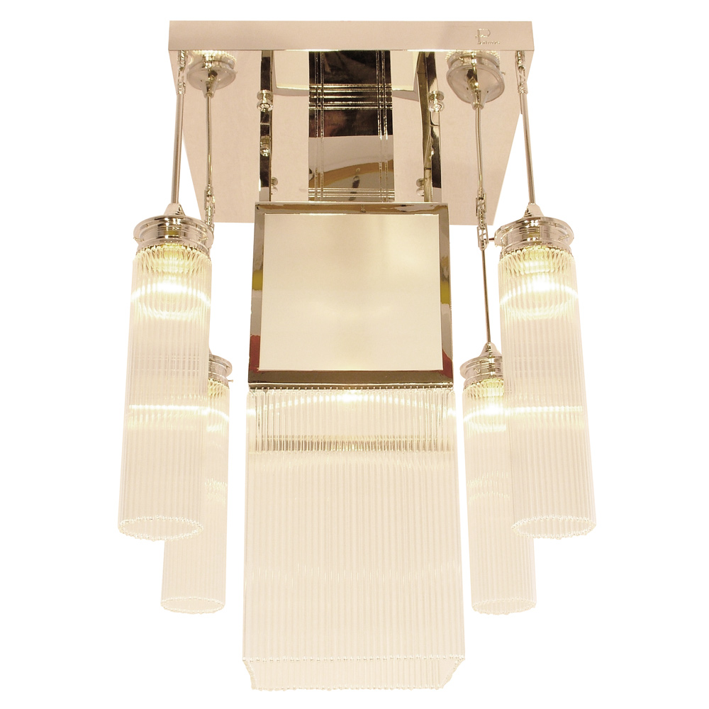 WIENER Art Nouveau crystal glass pendant light III 85 x 50 cm