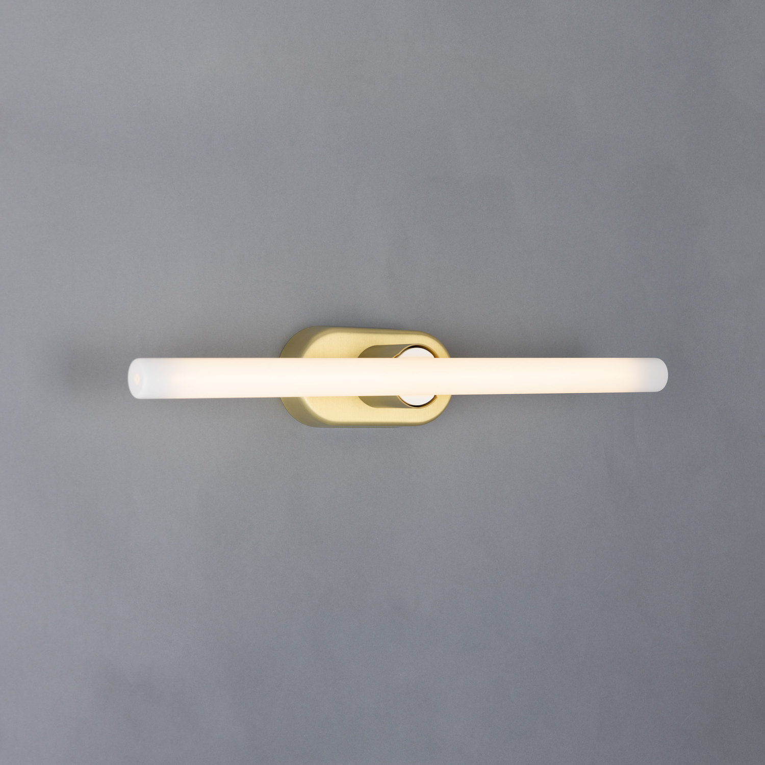 Brass Wall Light for Mirrors with LED Tube Bulb 30/50 cm: Messing satiniert, Modell 2