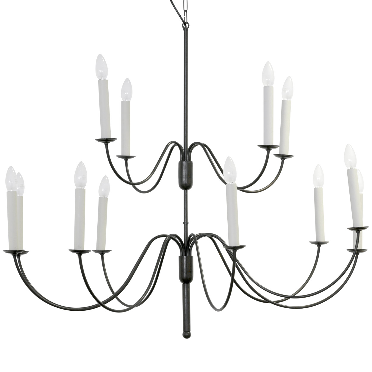 Large candlestick chandelier with candle burners from France