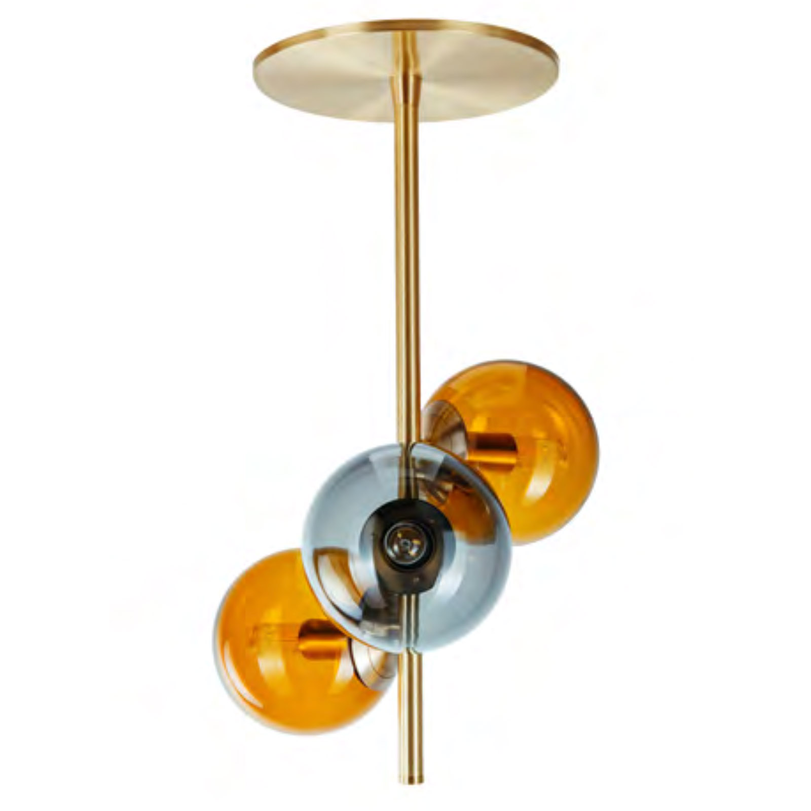 Suspended Ceiling Light with Three (Coloured) Glass Balls